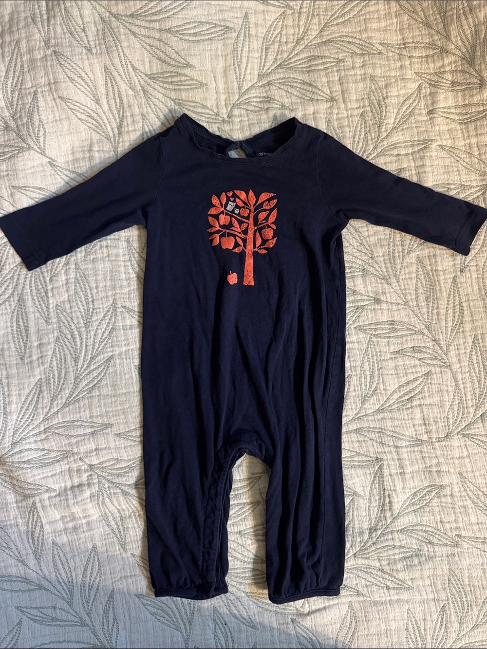babyGap 100% Cotton Tree Graphic Romper 6–12M | Navy One-Piece